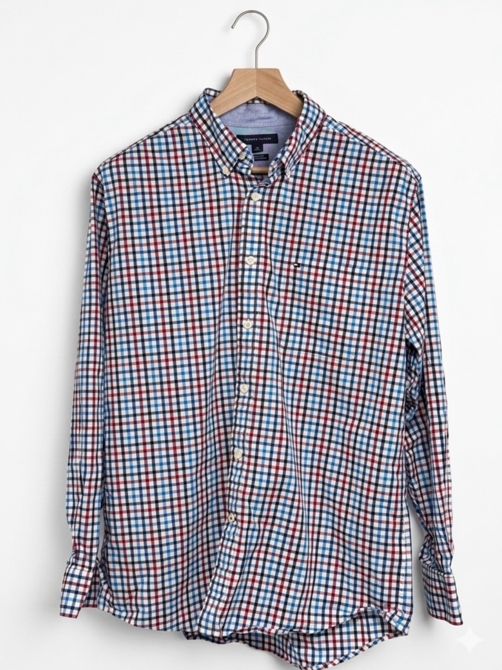 Tommy Hilfiger Kavanaugh Plaid Button Down Shirt Men L Classic Fit Multi Color